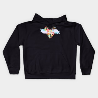 Peace Floral Heart Kids Hoodie